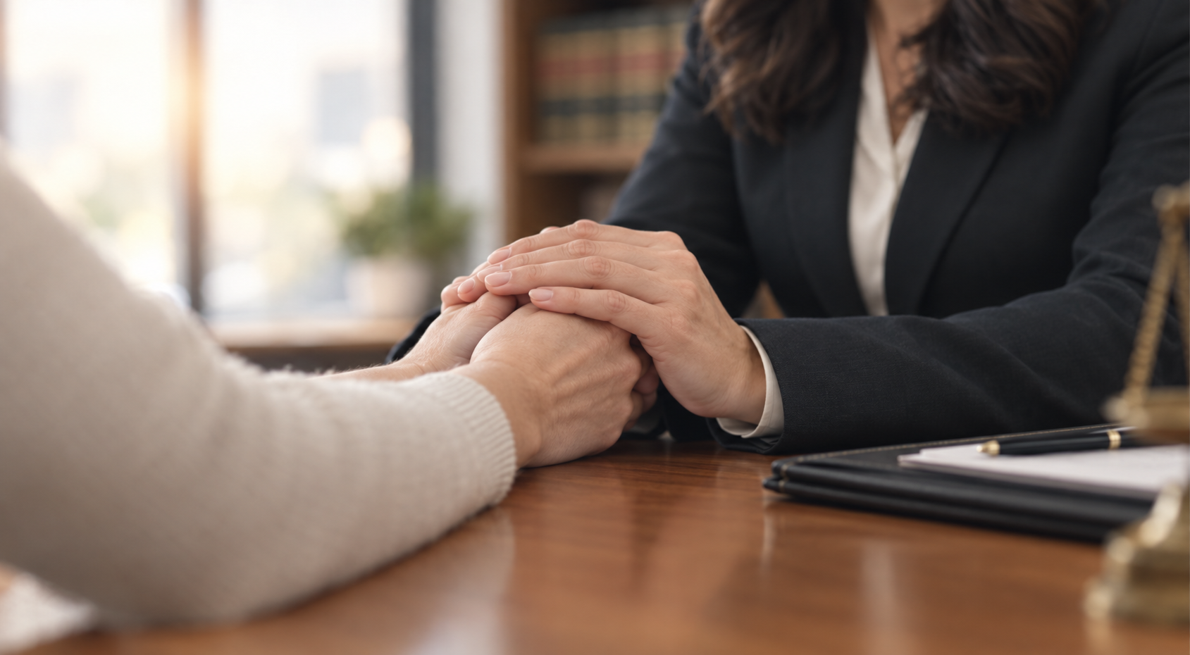 Legal professional consulting with a client